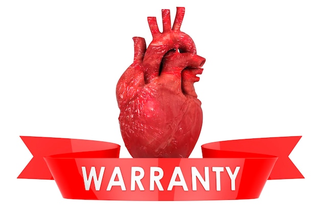 Human heart warranty concept 3D rendering