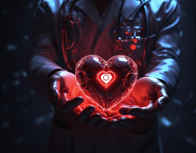 Human heart with world health day Ai generated