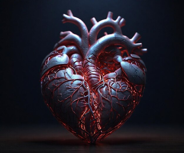 Human heart with world health day Ai generated