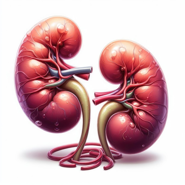 Human Kidneys on white