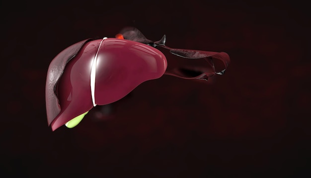 Human Liver renewed and protected. Medical science 3d illustration.