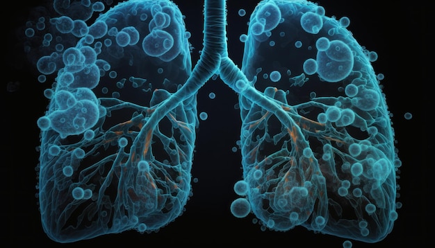 Human lung model with a of disease Generative AI