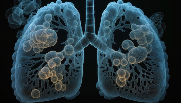 Human lung model with a of disease Generative AI