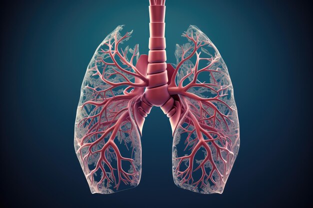 Human lungs anatomy 3d render Health care and medical concept