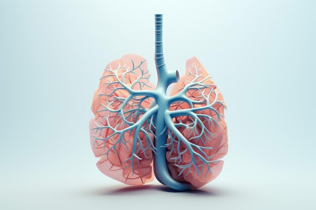 Human lungs anatomy 3d render Health care and medical concept