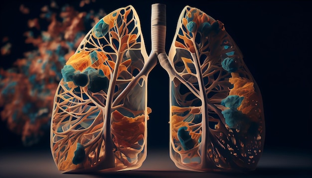 Human lungs anatomygenerative ai