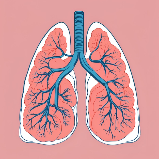 Human Lungs Drawing Design for Medical