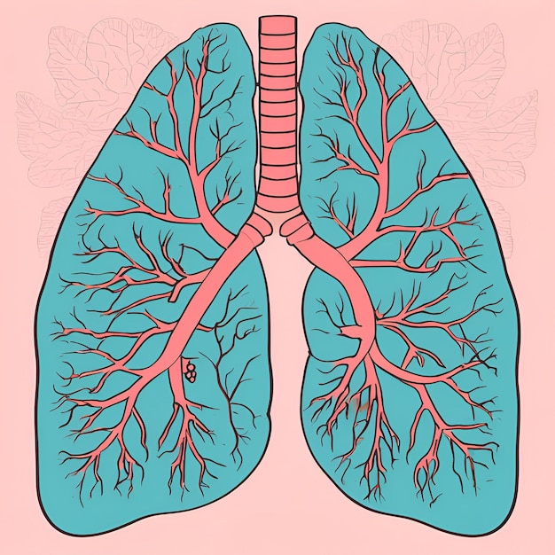 Human Lungs Drawing Design for Medical