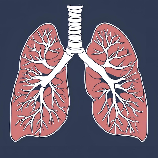 Human Lungs Drawing Design for Medical