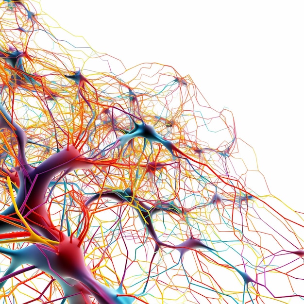 Human nervous system with neurons and nervous system 3D illustration