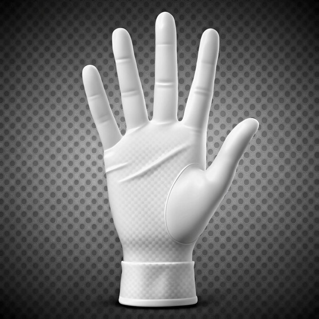 Photo human palm dressed in white glove gesticulation