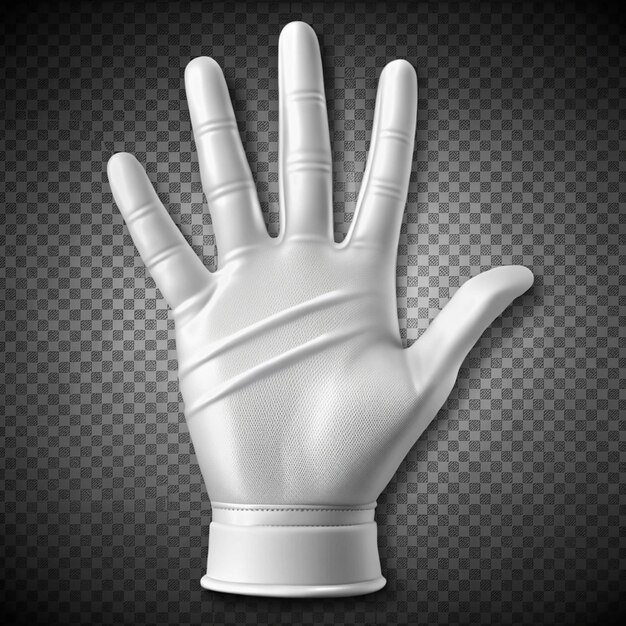 Human palm dressed in white glove gesticulation