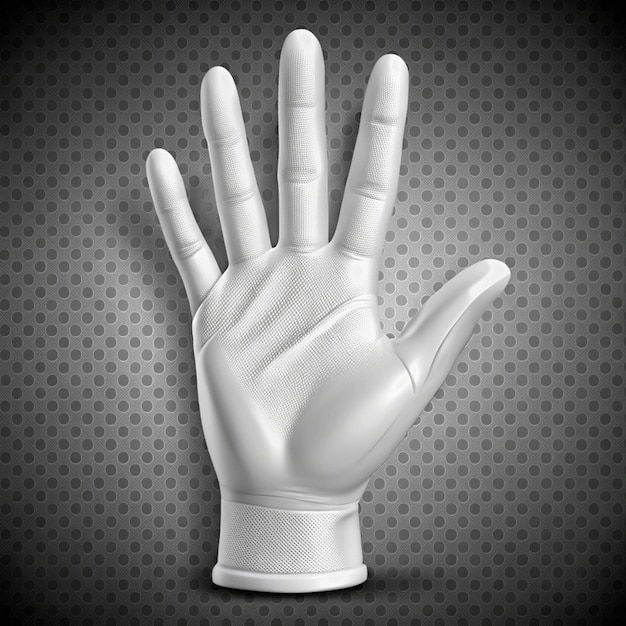 Photo human palm dressed in white glove gesticulation