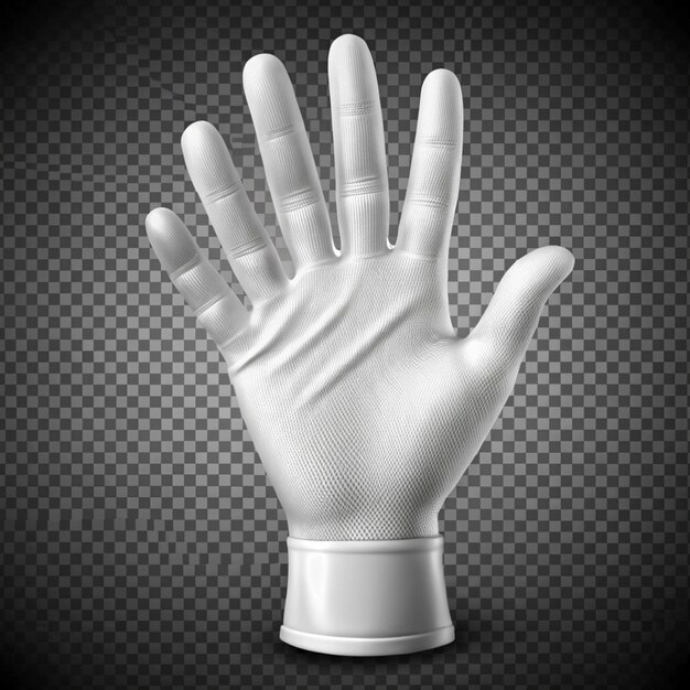 Photo human palm dressed in white glove gesticulation