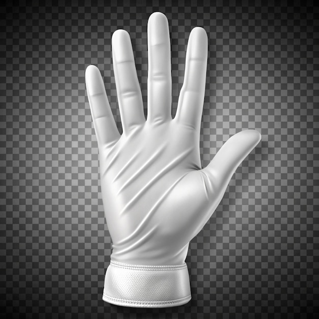 Human palm dressed in white glove gesticulation