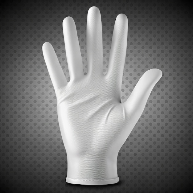 Photo human palm dressed in white glove gesticulation