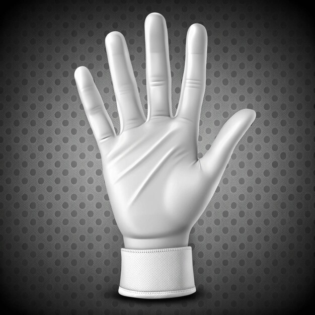 Photo human palm dressed in white glove gesticulation