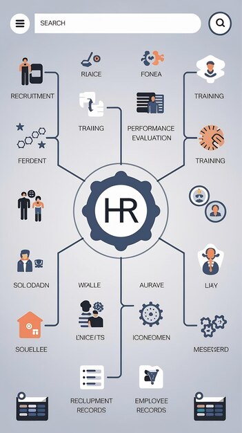 Photo human resources hr management concept on a virtual screen interface