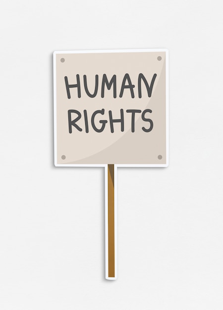 Human rights placard icon on isolated