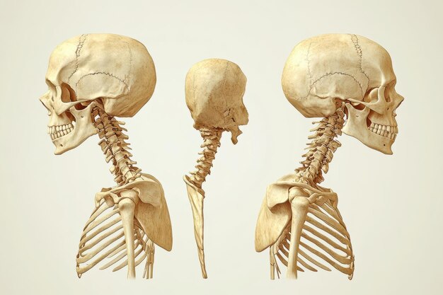 Photo human skeleton anatomy ribcage and skull