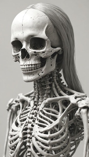 Photo human skeleton full body drawing