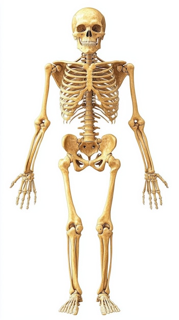 Photo human skeleton illustration anatomy of the bones