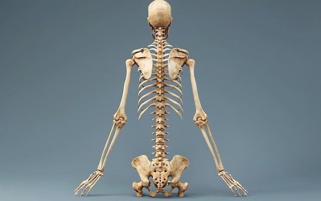 a human skeleton with a lower back and lower back legs