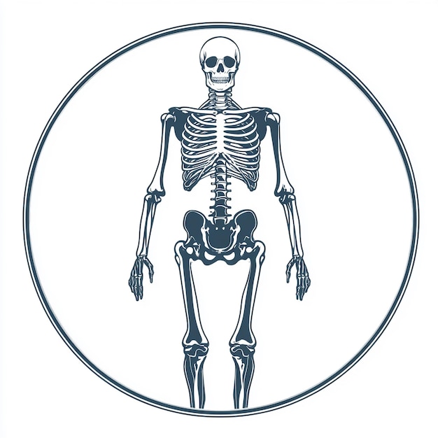 Photo human skeleton with solid background