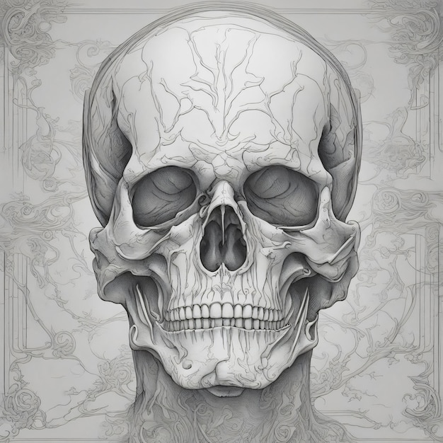 Human Skull Devil art horror background