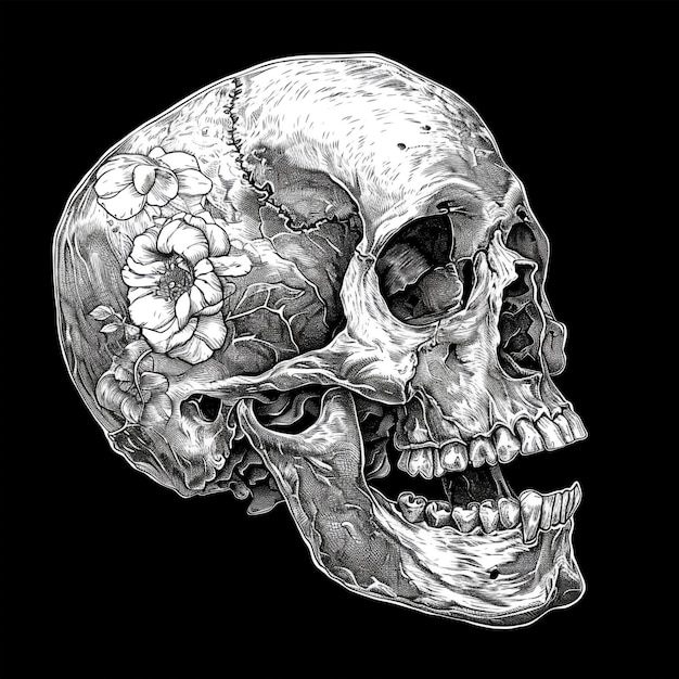 Photo human skull illustration