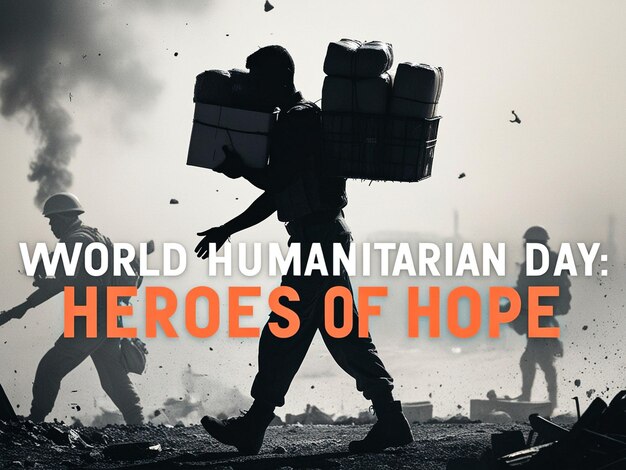 Photo humanitarian aid awareness poster