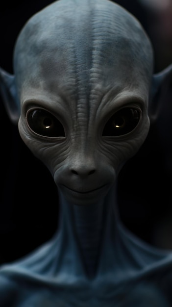 Humanoid Alien in a Dark Background AI generative