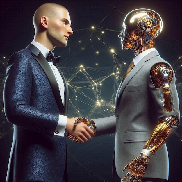 Photo the humanoid handshake