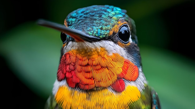 Hummingbird CloseUp Vibrant Feathers and Intricate Details