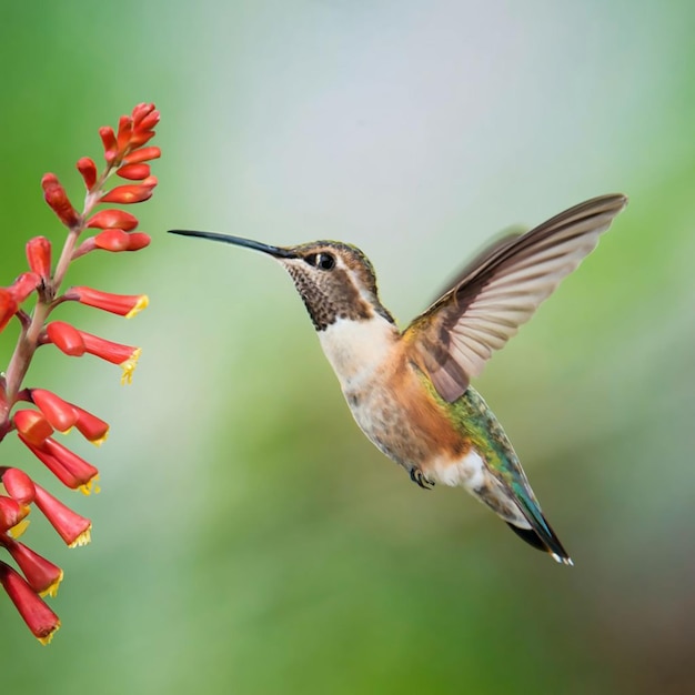 Hummingbird in Flight A hummingbird captured in midflight