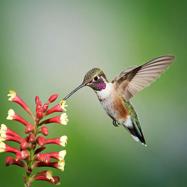 Hummingbird in Flight A hummingbird captured in midflight