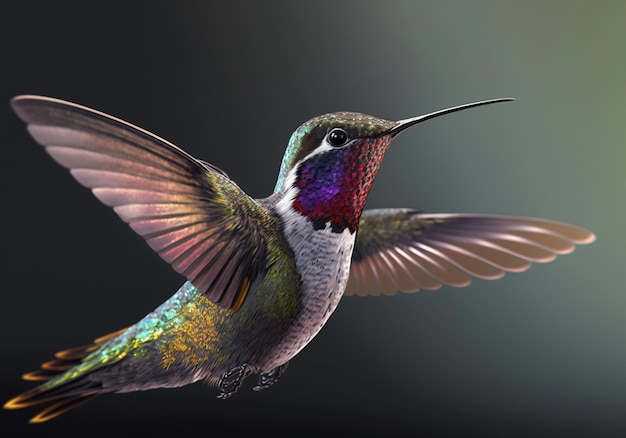 Hummingbird hovering in the air