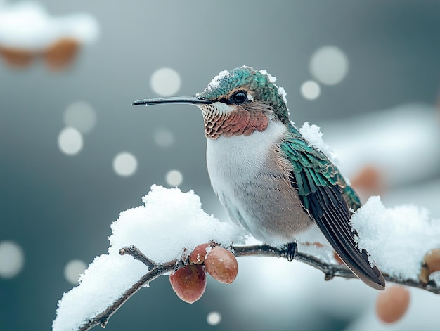 Photo hummingbird isolated on winter background