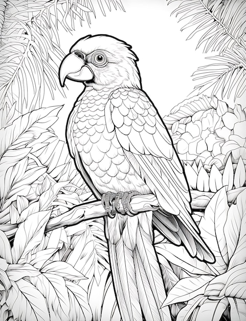 Hummingbird in a Jungle Bliss Coloring Page