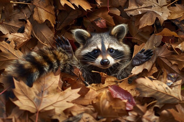 A humorous image of a mischievous raccoon peeking generative ai