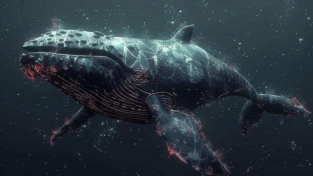 Humpback Whale Composed of Particles