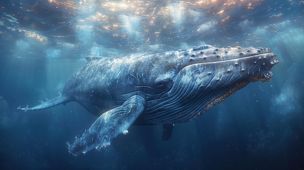 Humpback Whale Under the Sunlight