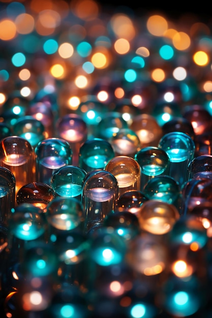 Hundreds of circular bokeh lights AI generative