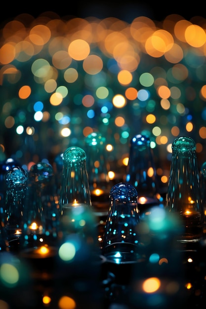 Hundreds of circular bokeh lights AI generative