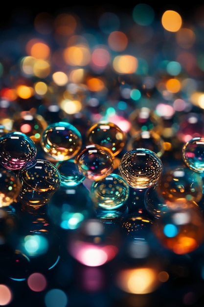 Hundreds of circular bokeh lights AI generative