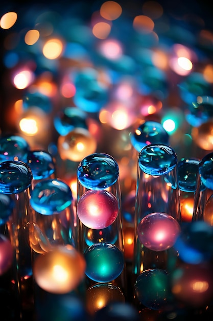 Hundreds of circular bokeh lights AI generative