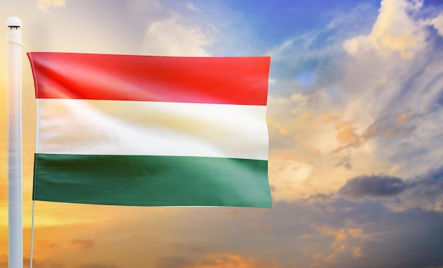 hungary country flag, isolated 3d waving flag,