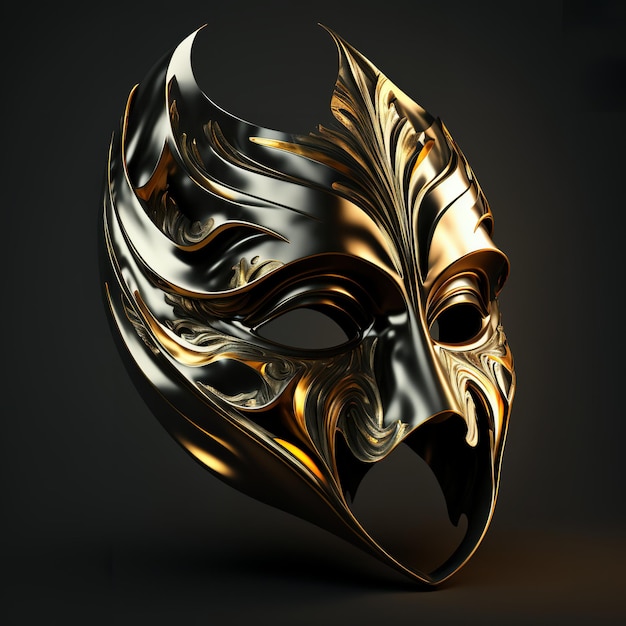 Hunter gold mask on black background