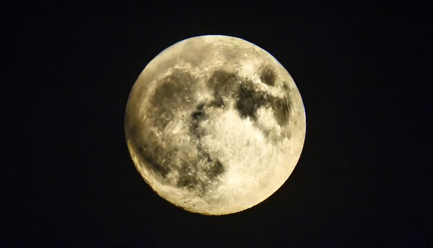 Photo hunter's moon super full moon with dark background madrid spain europe horizontal photo