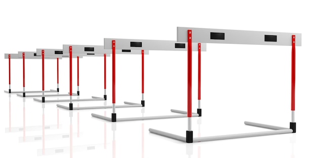 Hurdles isolated on white background 3d illustration